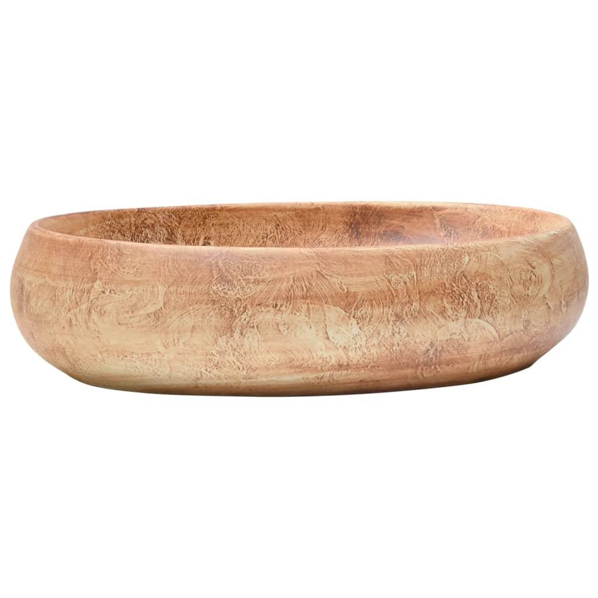 Voir la diapositive 2 : VIDAXL Vasque a poser marron ovale 59x40x15 cm ceramique