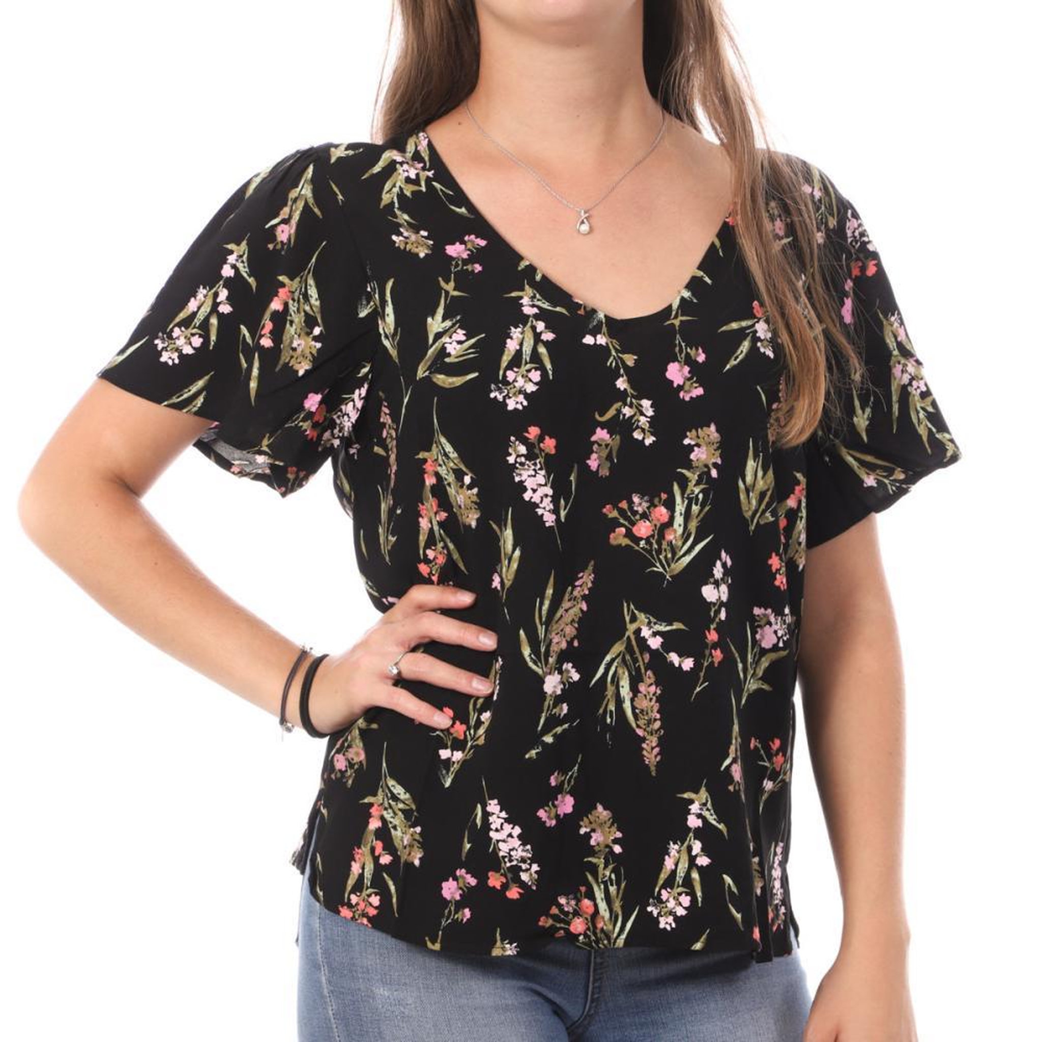 Vero Moda Top Imprimé Noir/Rose Femme Vero Moda Swf. Coloris disponibles : Noir