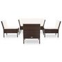 Voir la diapositive 2 : VIDAXL Salon de jardin 6 pcs avec coussins Resine tressee Marron