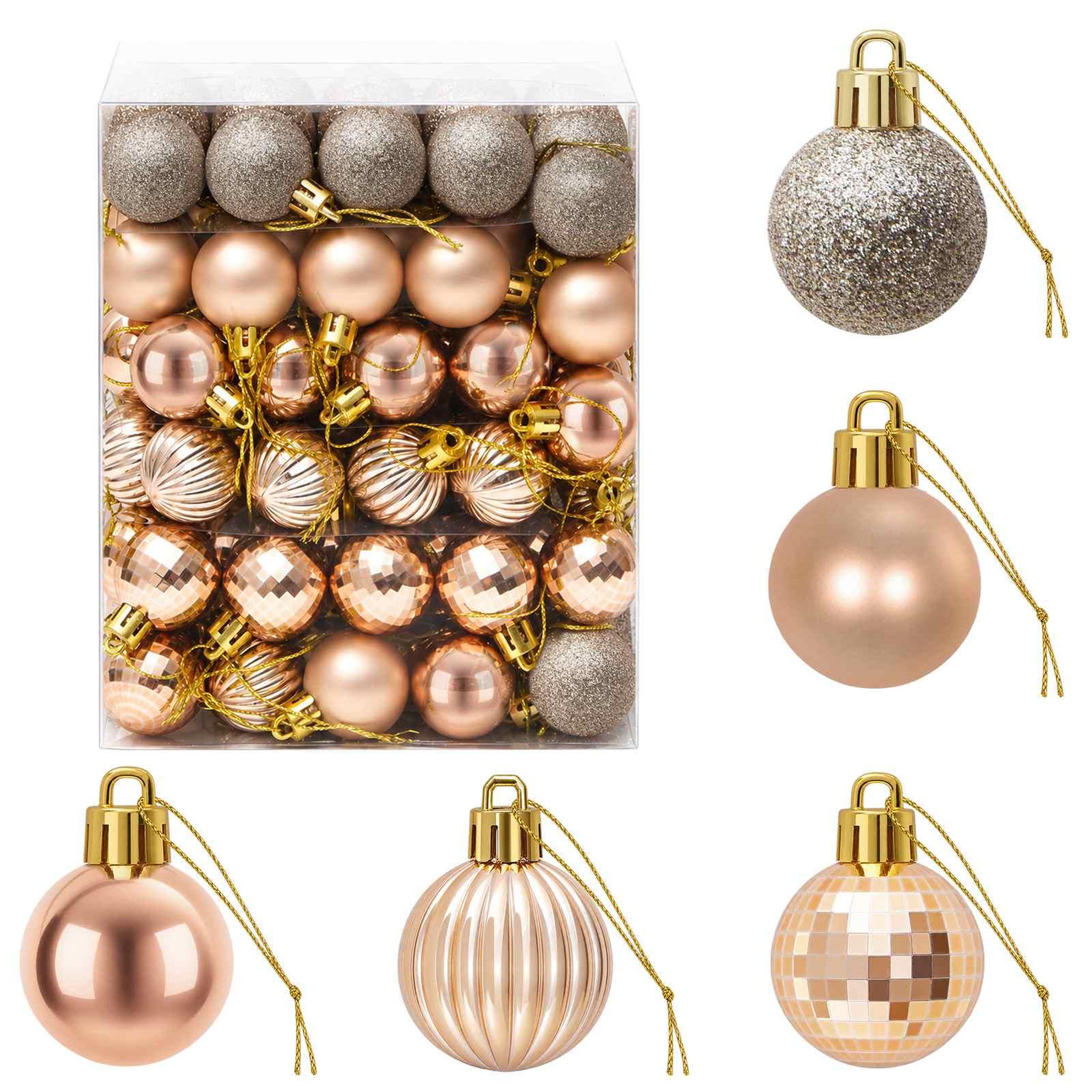 VIDAXL Ensemble de boules de Noël 150 pc Or rose Diam. 3 cm