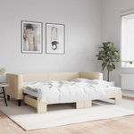 VIDAXL Lit de jour avec gigogne sans matelas creme 90x200 cm