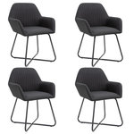 VIDAXL Chaises a manger lot de 4 noir tissu