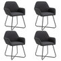 Voir la diapositive 1 : VIDAXL Chaises a manger lot de 4 noir tissu