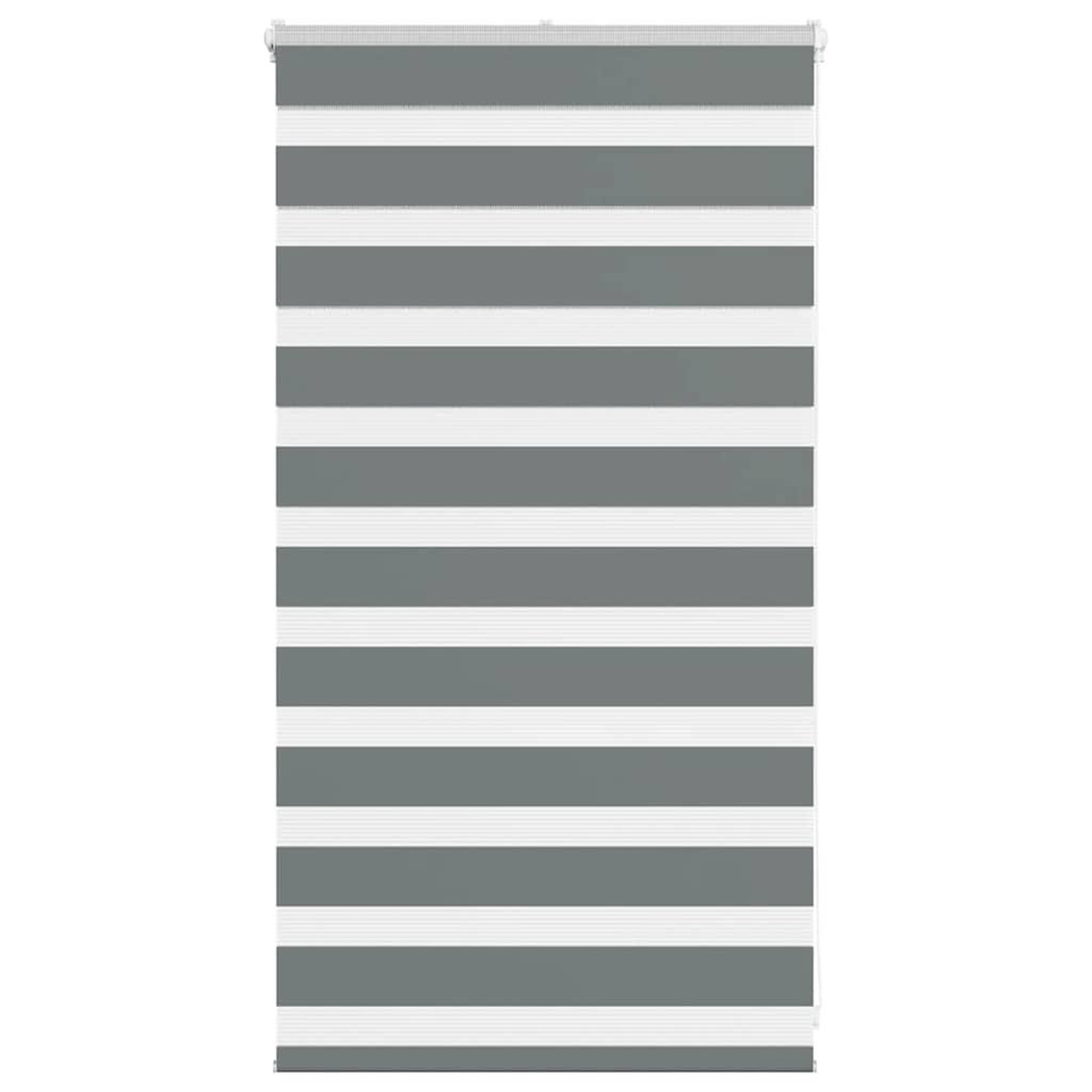 VIDAXL Store zebre gris fonce largeur du tissu 65,9 cm polyester