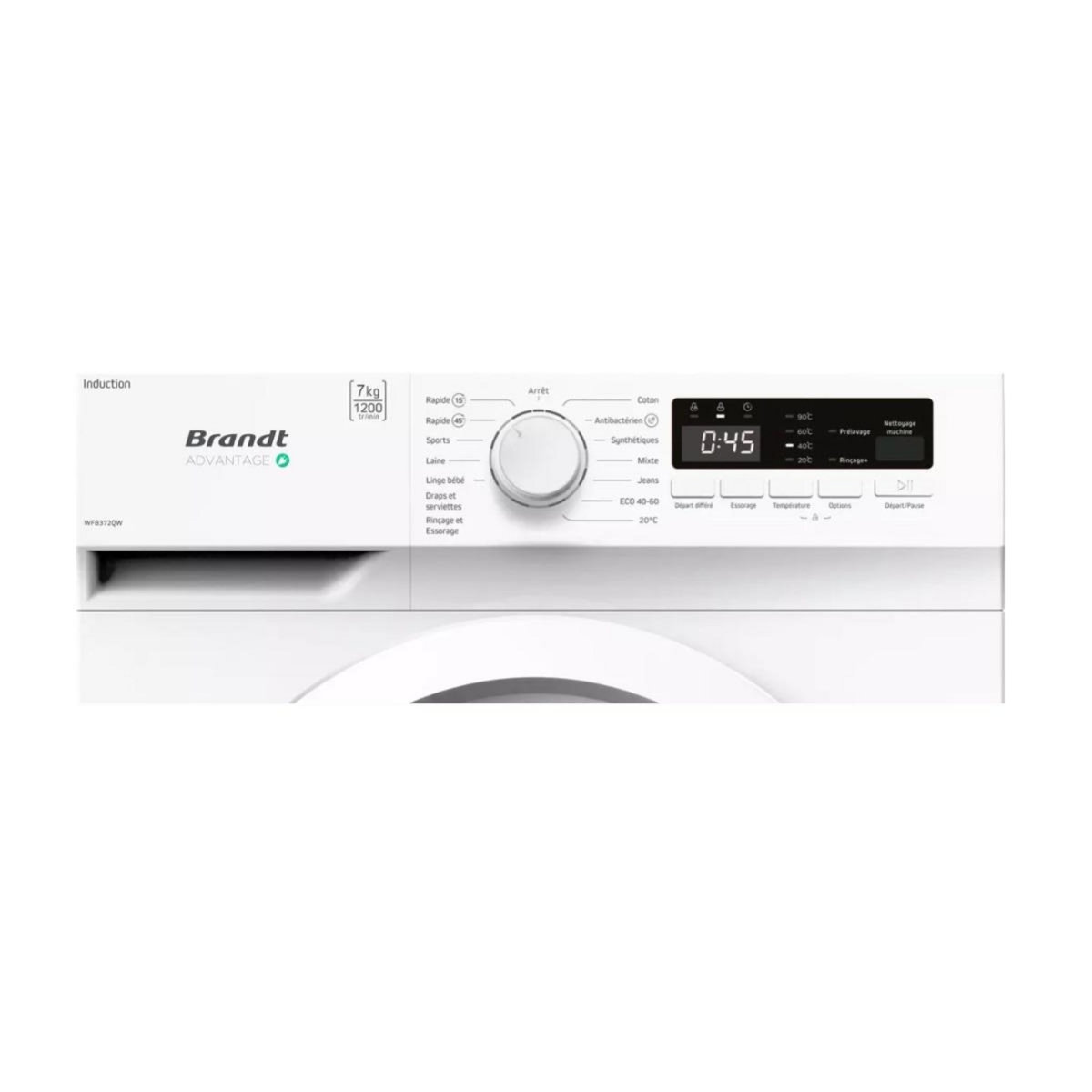 BRANDT Lave-linge frontal 7kg 1200 tours/min - WFB372QW