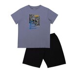 Athena Pyjama court garçon Ecopack manga. Coloris disponibles : Gris