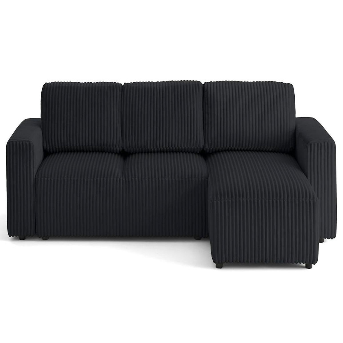 LISA DESIGN Livy - canapé d'angle réversible 4 places convertible avec coffre en velours côtelé grosses côtes
