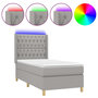 Voir la diapositive 2 : VIDAXL Sommier a lattes de lit matelas LED Gris clair 80x200cm Tissu