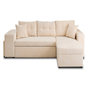 Voir la diapositive 1 : BEST MOBILIER California - canapé d'angle réversible 4 places - convertible avec coffre, étagère et poufs - en velours texturé