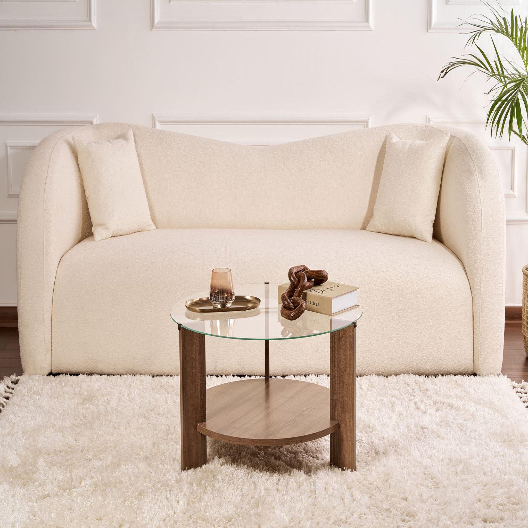 Voir la diapositive 3 : Habitat et Jardin Table basse en bois  clara  - 75 x 75 x 40 cm - noyertransparent