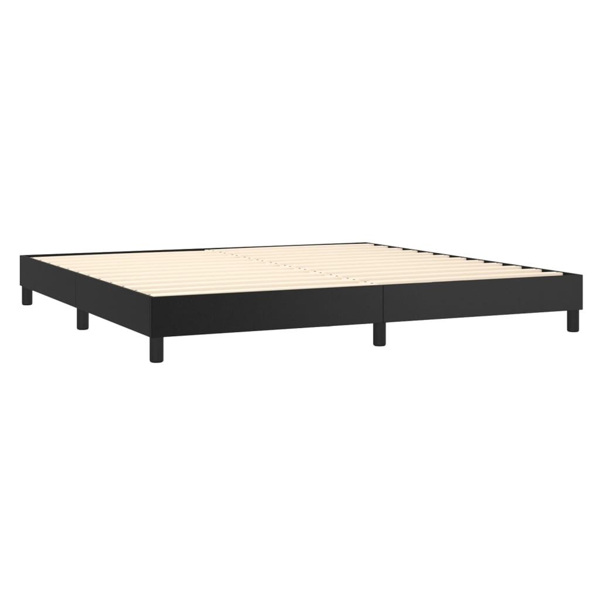 Voir la diapositive 4 : VIDAXL Sommier a lattes de lit avec matelas Noir 200x200 cm Similicuir