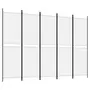 VIDAXL Cloison de separation 5 panneaux Blanc 250x180 cm Tissu