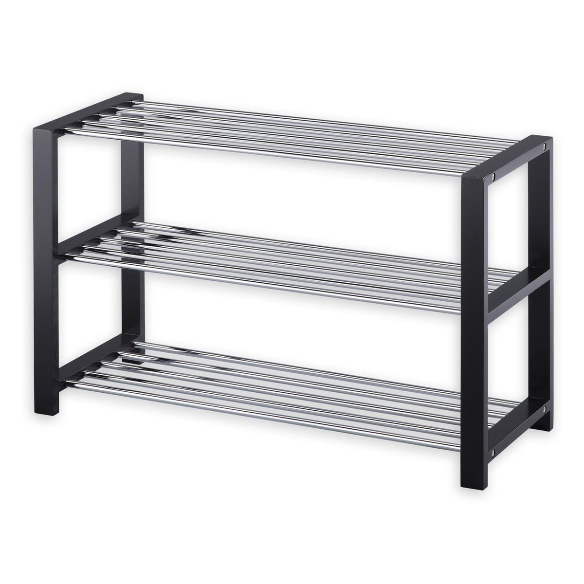 IDIMEX Etagère à chaussures ARINA, en pin et métal chromé, 3 tailles disponibles