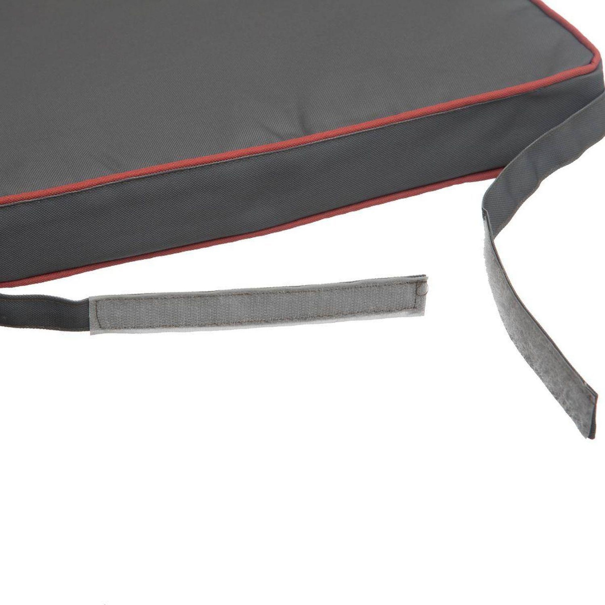 Voir la diapositive 4 : TOILINUX Lot de 2 galettes de chaises avec bande aggripante - 40 x 40 cm - Gris