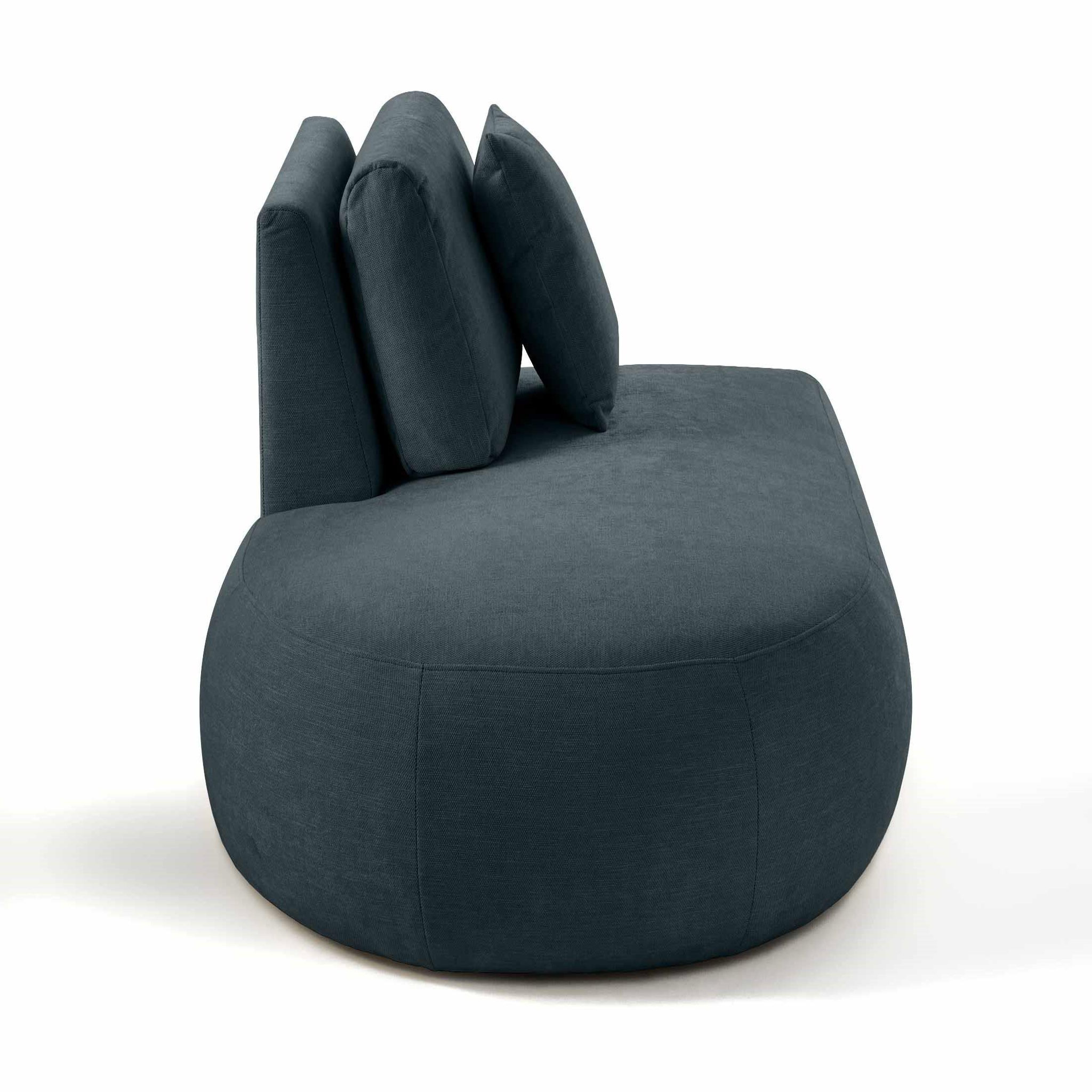 Voir la diapositive 4 : LISA DESIGN Santorini - module d'assise gauche - en tissu texturé