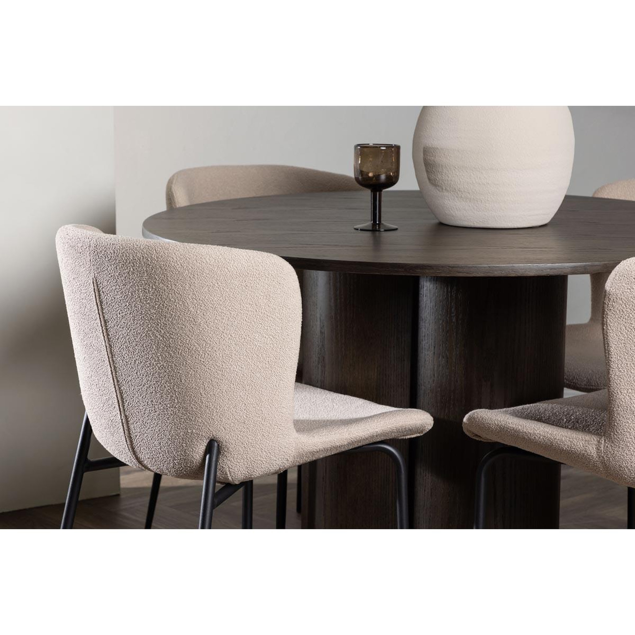 Voir la diapositive 4 : Paris Prix Ensemble table à manger & 4 chaises  olivia & modesto  110cm moka & beige