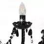 VIDAXL Lustre avec perles Noir 12 ampoules E14