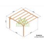Voir la diapositive 2 : JARDIDECO Pergola adossée en lamellé-collée Le Mans 400 x 400 cm - Mardeland