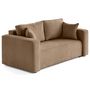 Voir la diapositive 3 : BEST MOBILIER Topaze - canapé droit 2 places en velours côtelé plat