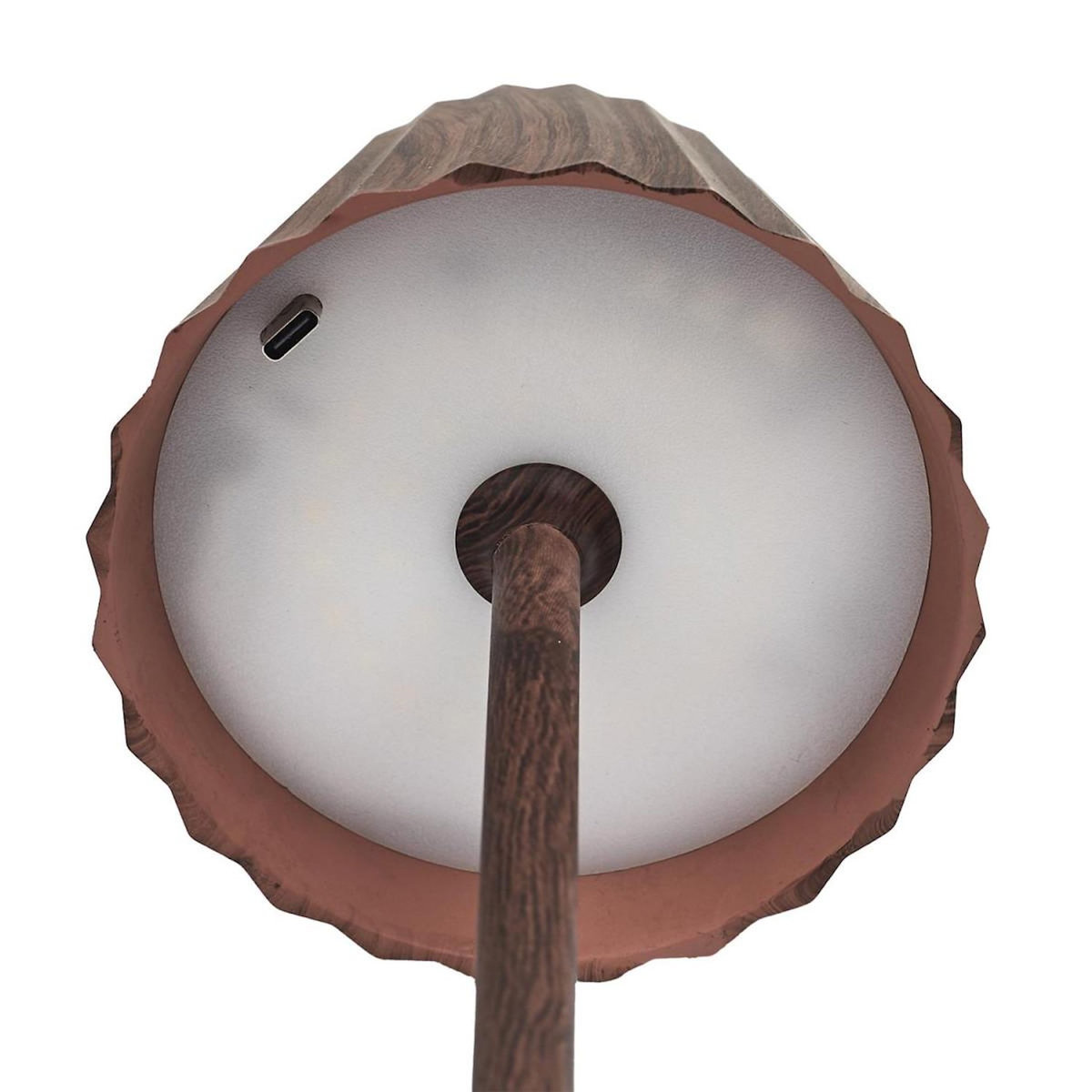 Paris Prix Lampe à Poser Tactile Effet Bois  Alana  36cm Marron