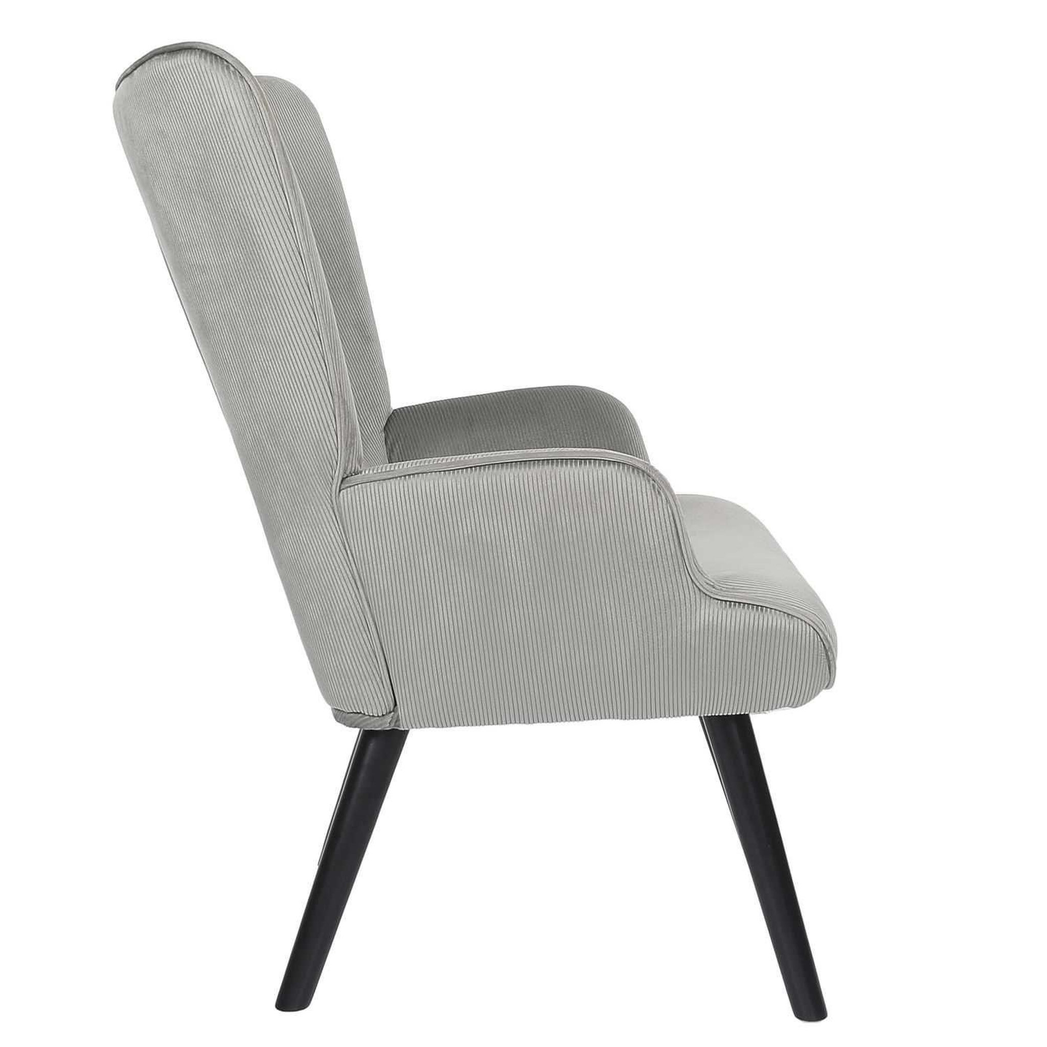 Voir la diapositive 4 : The Home Deco Factory Fauteuil de salon en velours côtelé Giulia