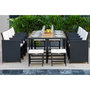 Voir la diapositive 2 : Beau rivage Salon de jardin en résine tressée noire 10/12 personnes BABYLON