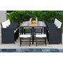 Voir la diapositive 2 : Beau rivage Salon de jardin en résine tressée noire 10/12 personnes BABYLON