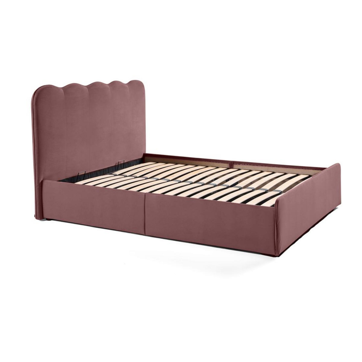 BEST MOBILIER Kahlo - lit coffre - 140x190 - en velours - sommier inclus