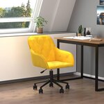 VIDAXL Chaise pivotante de bureau Jaune Velours