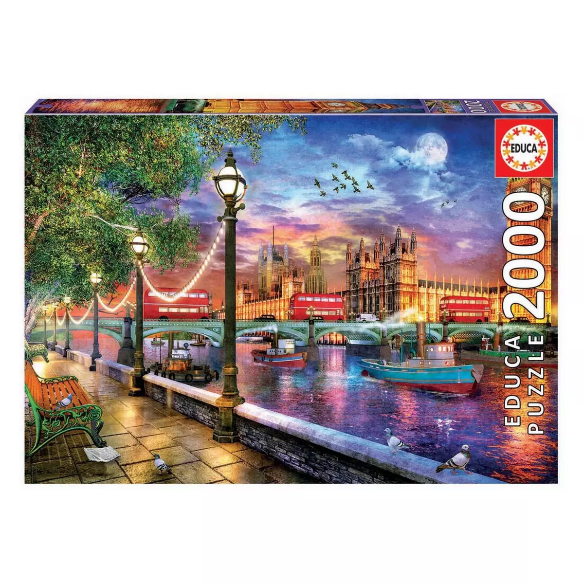 EDUCA Puzzle 2000 pièces : Londres au coucher du soleil