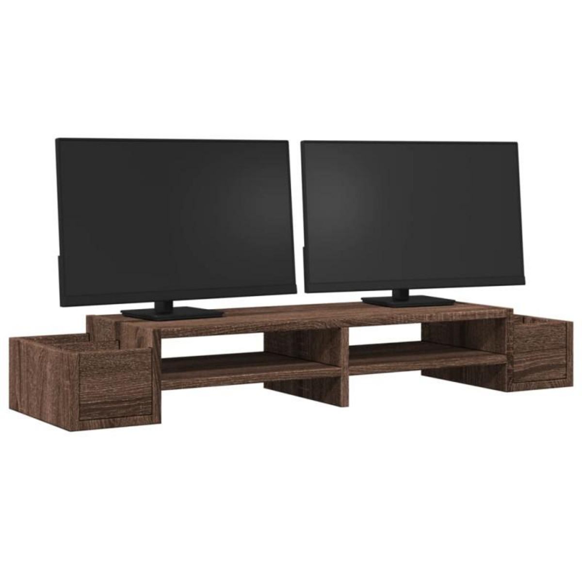 VIDAXL Support de moniteur avec rangement chêne marron bois ingénierie
