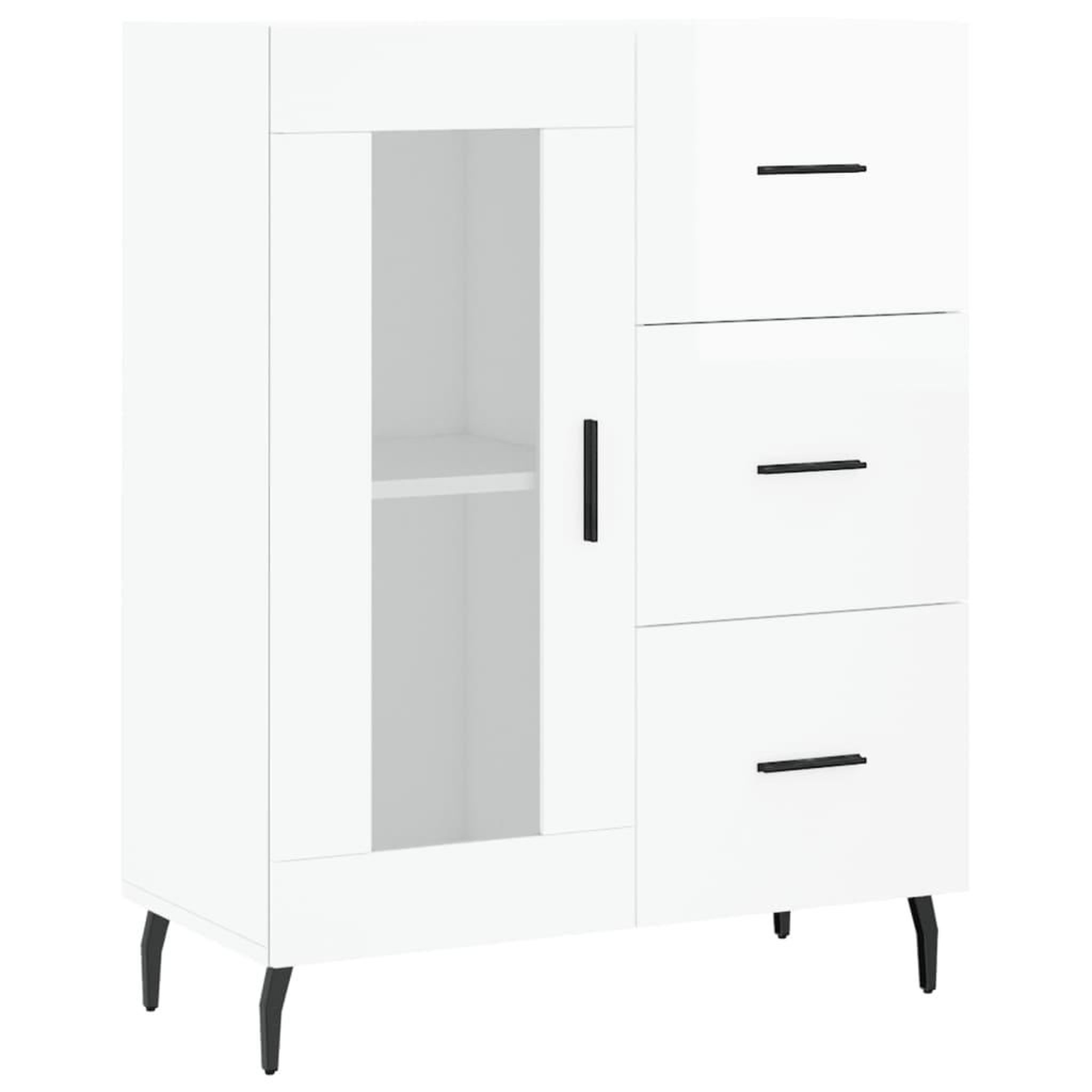 Voir la diapositive 2 : VIDAXL Buffet Blanc brillant 69,5x34x90 cm Bois d'ingenierie