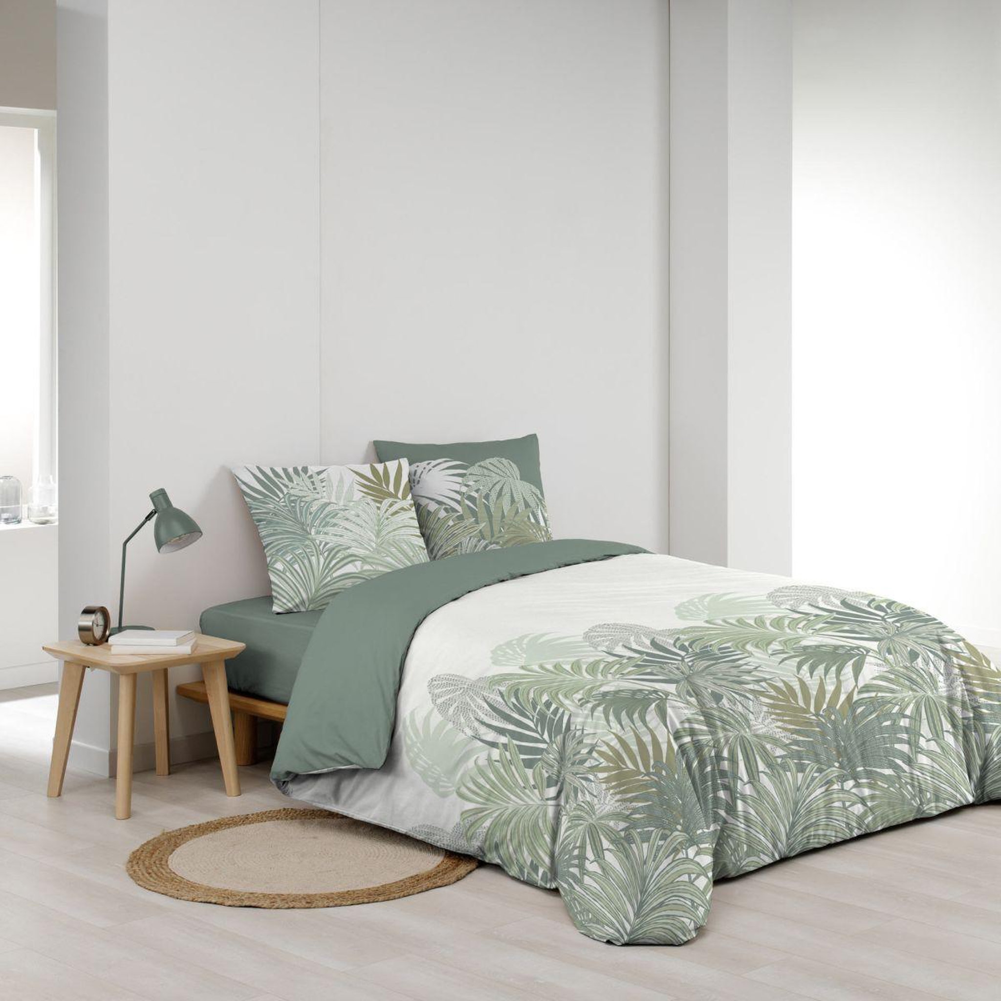 Voir la diapositive 2 : Douceur d'Intérieur Parure de lit 3 pièces  nymea  240x220cm vert