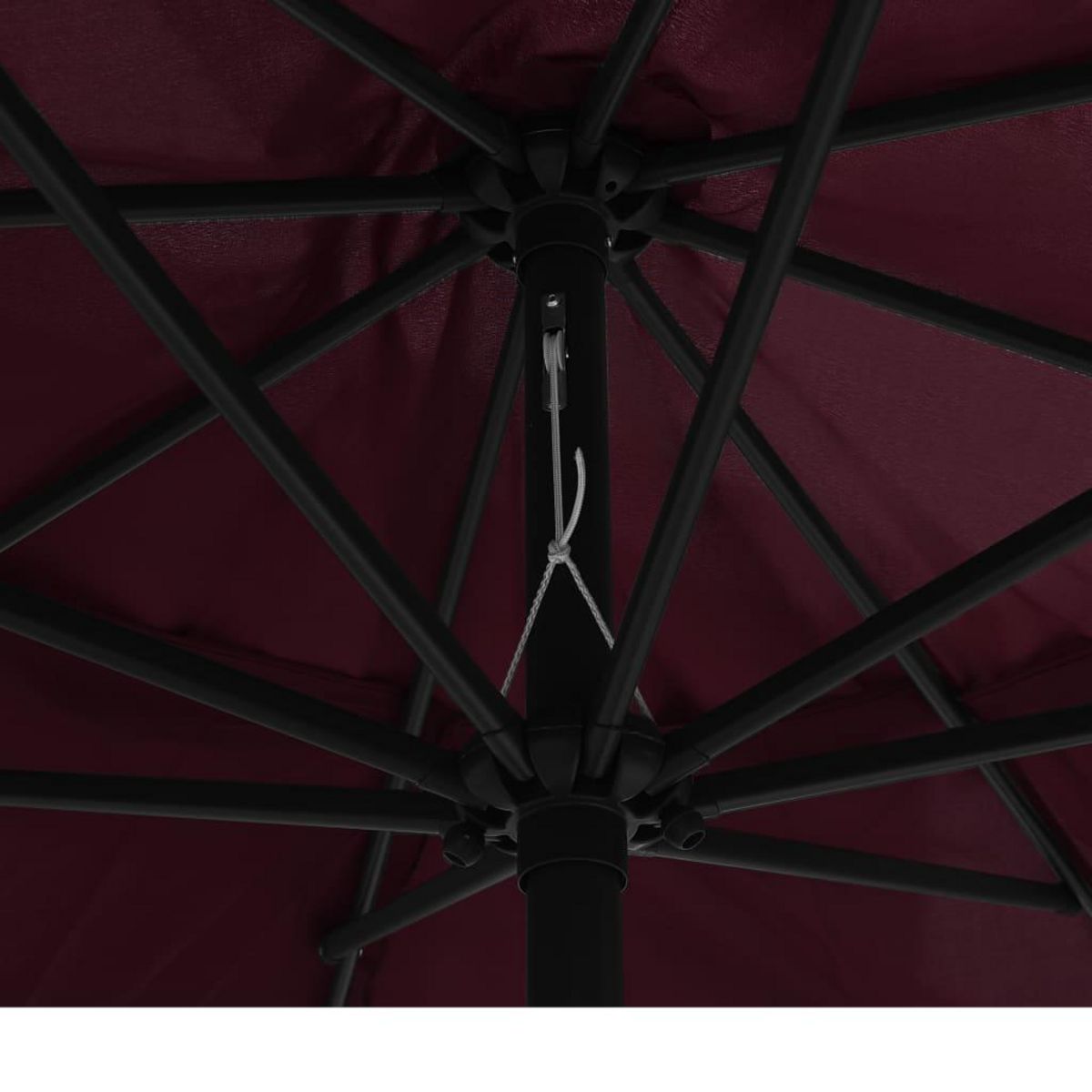 VIDAXL Parasol de jardin avec mat en metal 390 cm rouge bordeaux
