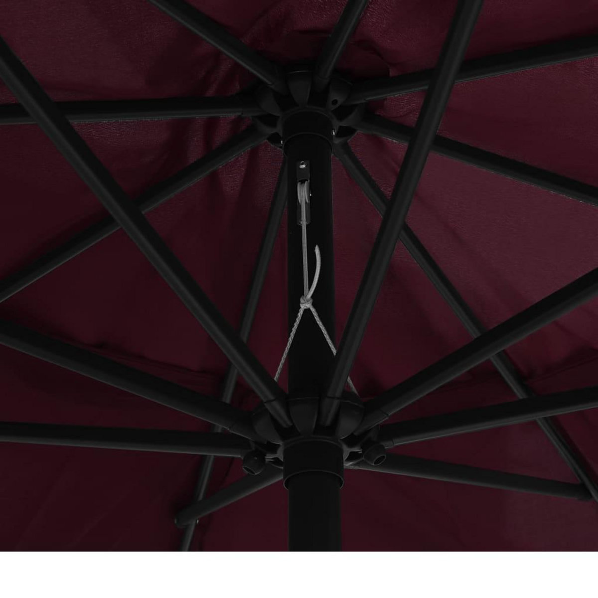 VIDAXL Parasol de jardin avec mat en metal 390 cm rouge bordeaux