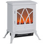 Voir la diapositive 1 : HOMCOM Cheminée électrique poêle style rétro thermostat 1000-2000 W blanc