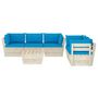 Voir la diapositive 3 : VIDAXL Salon de jardin palette 6 pcs avec coussins bois d'epicea