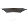Voir la diapositive 2 : VIDAXL Parasol de jardin en porte-a-faux avec mat en bois anthracite
