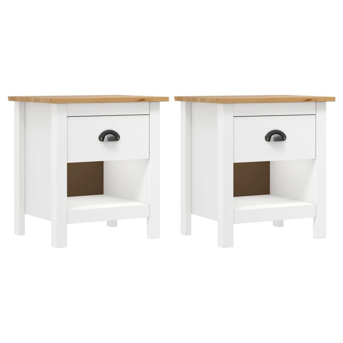 VIDAXL Tables de chevet 2 pcs Hill 46x35x49,5 cm Bois de pin solide