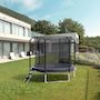 Voir la diapositive 2 : JUMP4FUN Trampoline Semi-Pro 8FT / 244cm Noir avec Filet de sécurité, Tapis de saut, Coussin de protection, Echelle