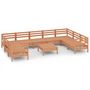 Voir la diapositive 2 : VIDAXL Salon de jardin 10 pcs Marron miel Bois de pin massif