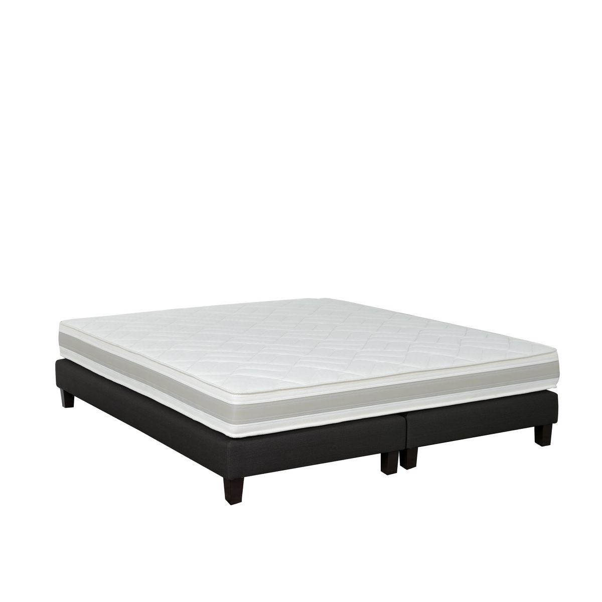 PRESTIGE Collection Ensemble matelas ressorts ensachés + 2 sommier gris 90x200 cm MATRIX