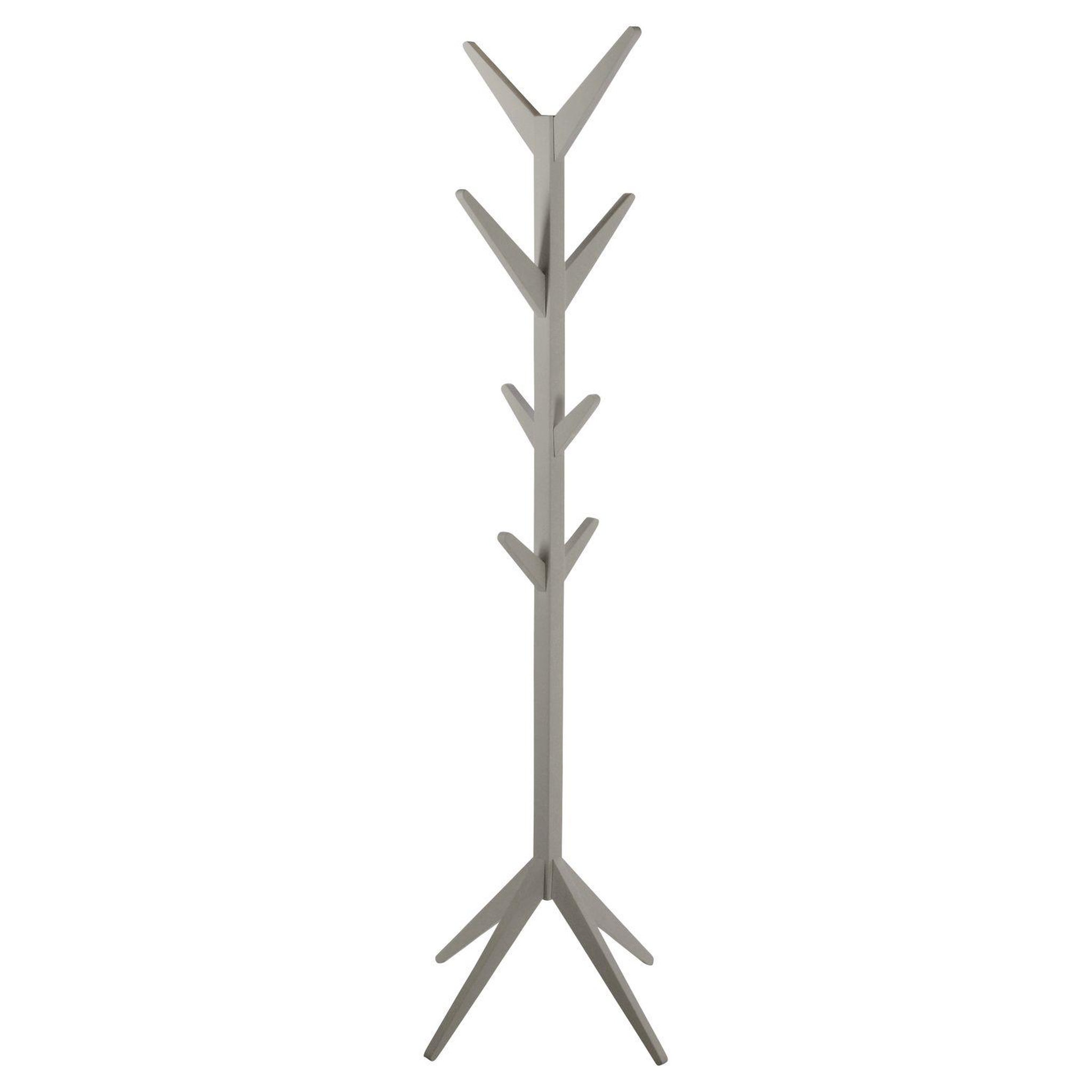 TOILINUX Porte-manteau Gary sur 4 pieds en MDF avec 8 accroches. Coloris disponibles : Gris, Blanc