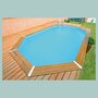 Voir la diapositive 3 : UBBINK Piscine hors sol en bois octogonale liner bleu 3,55 x 4,90-H1,30 cm AZURA
