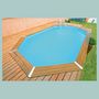 Voir la diapositive 3 : UBBINK Piscine hors sol en bois octogonale liner bleu 3,55 x 4,90-H1,30 cm AZURA