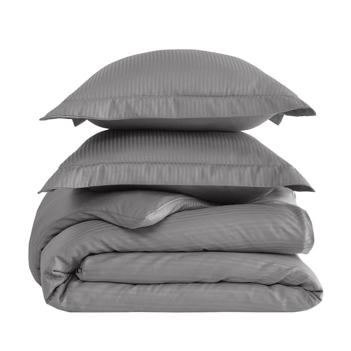 Sensei Maison Parure housse de couette rayée satin + 2 taies 65x65 cm VERSALUXE