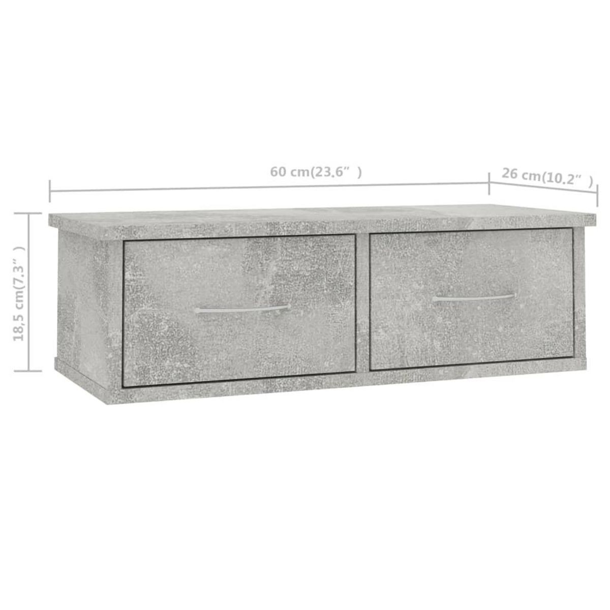 VIDAXL Etagere murale avec tiroirs Gris beton Bois d'ingenierie