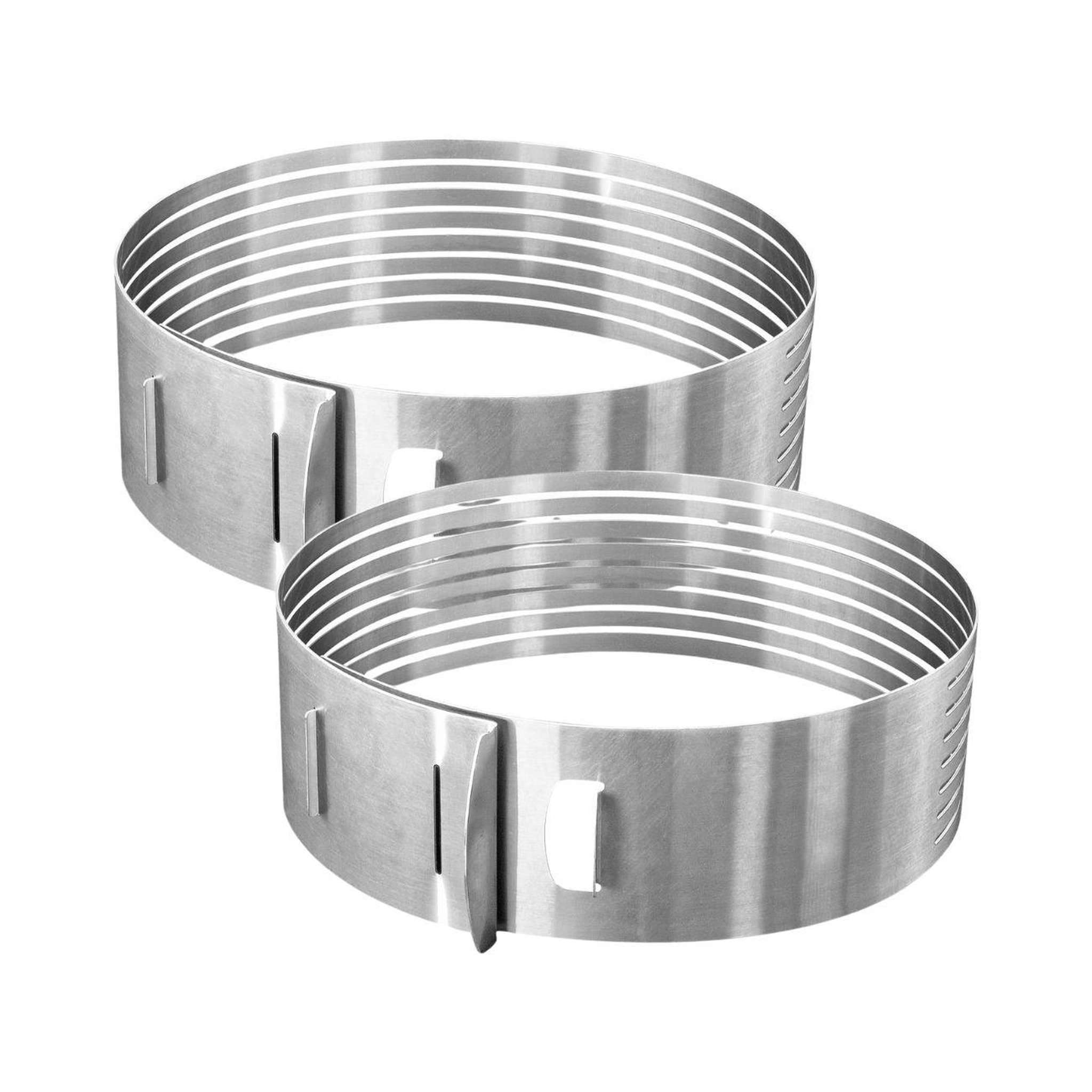 ZENKER Lot de 2 cercles à pâtisserie 26/28 cm en inox zenker smart pastry