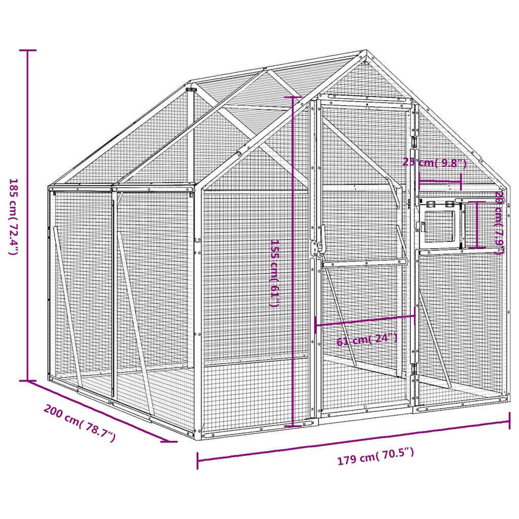 Voir la diapositive 6 : VIDAXL Voliere argente 1,79x2x1,85 m aluminium