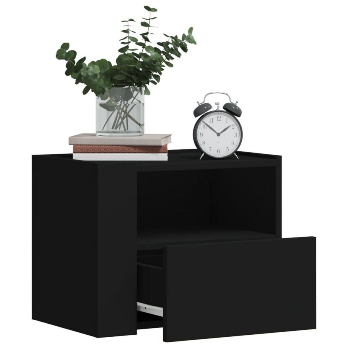 VIDAXL Table de chevet murale noir 45x30x35 cm